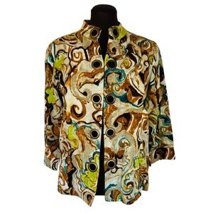 Parsley & Sage Open Artsy Art To Wear Lughtweight Jacket